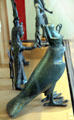 Collection of Egyptian god statues including Horus with double crown at Brooklyn Museum. Brooklyn, NY.
