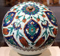 Ceramic hanging ornament from Iznik, Turkey at Brooklyn Museum. Brooklyn, NY.