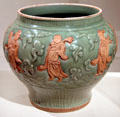 Ceramic wine jar from China at Brooklyn Museum. Brooklyn, NY.