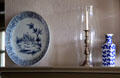 Blue plate, candlestick & butterfly vase at Conference House. Staten Island, NY.