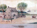 Graphic of Billopp House in the Time of the American Revolution; HQ of Lord Howe, British Army; Tottenville, Staten Island at Conference House. Staten Island, NY.