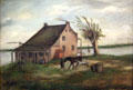 Painting of Old Billopp House at Conference House. Staten Island, NY.