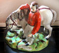 Ceramic statuette of Giuseppe Garibaldi with horse at Garibaldi-Meucci Museum. Staten Island, NY.