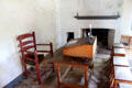 School desks in Voorlezer's House at Historic Richmond Town. Staten Island, NY