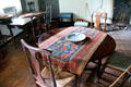 Table & chairs in Schenck House kitchen at Old Bethpage Village. Old Bethpage, NY.