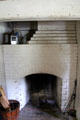 Fireplace in Cooper House at Old Bethpage Village. Old Bethpage, NY.