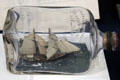 Brig Daisy of New Bedford model in a bottle by Nehemiah Hand of Setauket, LI at Whaling Museum. Cold Spring Harbor, NY.