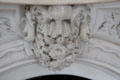 Detail of carved marble on fireplace at Sag Harbor Whaling Museum. Sag Harbor, NY.