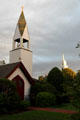 St. Ann's Episcopal Church with spire of Presbyterian Church in background. Bridgehampton, NY.