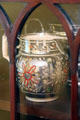 Lusterware silver pitcher with red details at Home Sweet Home Museum. East Hampton, NY.