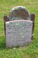 Grave marker of woman who died in 1752 in South End Burying Grounds. East Hampton, NY.