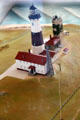 Model of lighthouse & submarine spotting tower as of 1943 at Montauk Lighthouse museum. Montauk, NY.