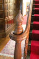 Entry hall staircase newel post at Roosevelt's House Sagamore Hill NHS. Cove Neck, NY.
