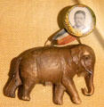 Teddy Roosevelt campaign button plus Republican elephant at Old Orchard Museum at Sagamore Hill NHS. Cove Neck, NY.