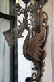 Northport porch candlestick in form of winged dragon with pipe at Vanderbilt Mansion. Centerport, NY.