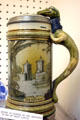 Beer mug with alligator handle bought by Hardings on one of their trips to Florida in Heritage Hall museum. Marion, OH