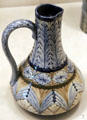 Earthenware blue & brown pitcher by Abby Hyde Allen of Rookwood Pottery Co. of Cincinnati at Cincinnati Art Museum. Cincinnati, OH.