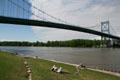 Anthony Wayne suspension bridge by McClintic-Marshall Co. over Maumee River. Toledo, OH.