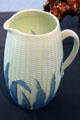 Maize art glass pitcher by New England Glass Works or W.L. Libbey & Sons Glass at Toledo Glass Pavilion. Toledo, OH