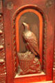Eagle on American shield on door of sideboard at Hayes Presidential Center. Fremont, OH.