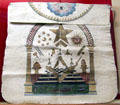 Masonic Apron of Rutherford Hayes Jr at Hayes Museum. Fremont, OH.