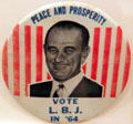 Lyndon Baines Johnson LBJ campaign button. Fremont, OH.
