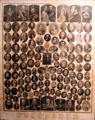 Chart of famous historic people in John Wright Mansion at Historic Lyme Village Museum. Bellevue, OH.