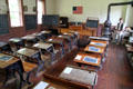 Interior of Merry one-room school at Historic Lyme Village Museum. Bellevue, OH