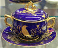 Covered caudle cup by Minton of Stoke Staffordshire in Newton Arts Building at Milan Historical Museum. Milan, OH
