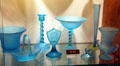 Sky blue glass at Tiffin Glass Museum. Tiffin, OH.