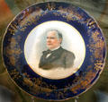 William McKinley campaign souvenir plate by Knowles, Taylor & Knowles China, East Liverpool, OH at Ida Saxton McKinley Historic House. Canton, OH.