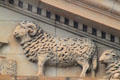 Pediment of Stark County Courthouse with detail of sheep. Canton, OH.