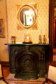 Faux marble fireplace in parlor at Hower House. Akron, OH.