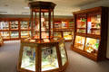 Glass collection display room at National Heisey Glass Museum. Newark, OH