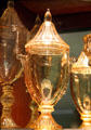 Aristocrat candy jars in Sahara color at National Heisey Glass Museum. Newark, OH.