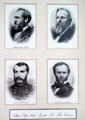 Portraits of past guests of Buckingham House: Generals James A. Garfield, Rutherford B. Hayes, Philip Henry Sheridan & William T. Sherman. Newark, OH.