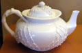 Lotus Ware white porcelain teapot at Museum of Ceramics. East Liverpool, OH.