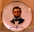 Lincoln Highway touring plate in Whiteware by D.E. McNicol Pottery Co. at Museum of Ceramics. East Liverpool, OH.