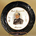 William McKinley plate marking visit by East Liverpool Pottery Co. at Museum of Ceramics. East Liverpool, OH.