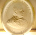 William McKinley Whiteware plaque by Burford Bros. Pottery at Museum of Ceramics. East Liverpool, OH.