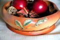 Bowl with leaves by a Zanesville potter at Mathews House Museum. Zanesville, OH.