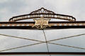 Columbia Bridge Works of Dayton nameplate atop wrought-iron bridge at Carillon Historical Park. Dayton, OH.