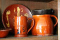Ceramic plate, pitcher & mug at Johnston Farm. Piqua, OH.