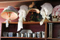 Antique bonnets & tinware in N.K. Whitney Store at Historic Kirtland Village. Kirtland, OH.