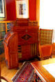 Swing-open desk with storage drawers in Garfield Presidential Library at Garfield home. Mentor, OH.