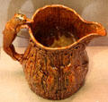 Garfield's ceramic hound-handle pitcher with Rockingham glaze at Garfield NHS. Mentor, OH.
