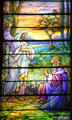 I Am the Resurrection & the Life stained glass window by Louis C. Tiffany Studio in Old Stone Church. Cleveland, OH.