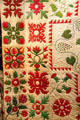 Sampler quilt detail by Martha Pierson of East Nottingham, NH at Cleveland History Center. Cleveland, OH.
