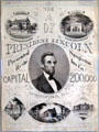 Insurance company poster with life of Abraham Lincoln from Springfield, IL at Cleveland History Center. Cleveland, OH.