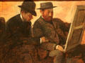 Paul Lafond & Alphonse Cherfils Examining a Painting by Edgar Degas at Cleveland Museum of Art. Cleveland, OH.
